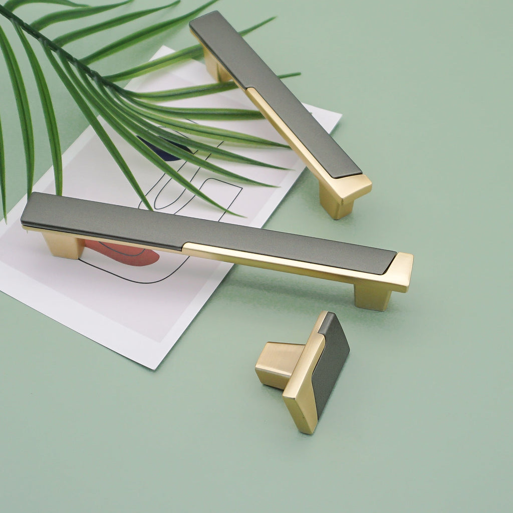 Modern Two-Tone Offset Panel T-Bar Cupboard Handles & Knobs