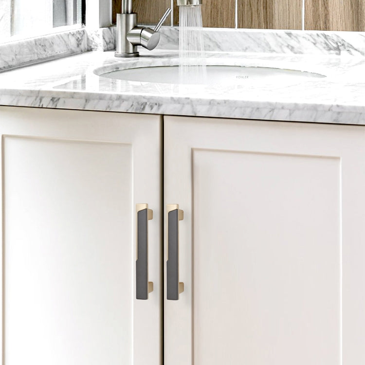 Modern Two-Tone Offset Panel T-Bar Cupboard Handles & Knobs