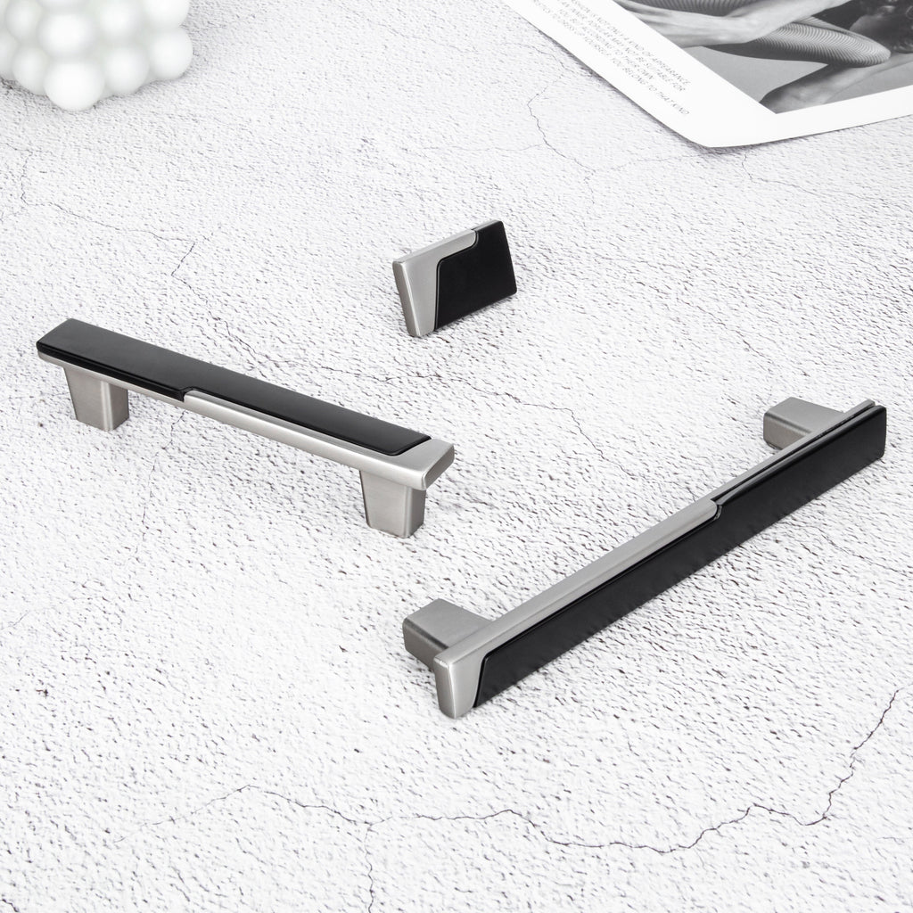 Modern Two-Tone Offset Panel T-Bar Cupboard Handles & Knobs