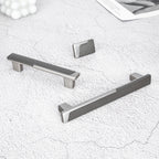 Modern Two-Tone Offset Panel T-Bar Cupboard Handles & Knobs