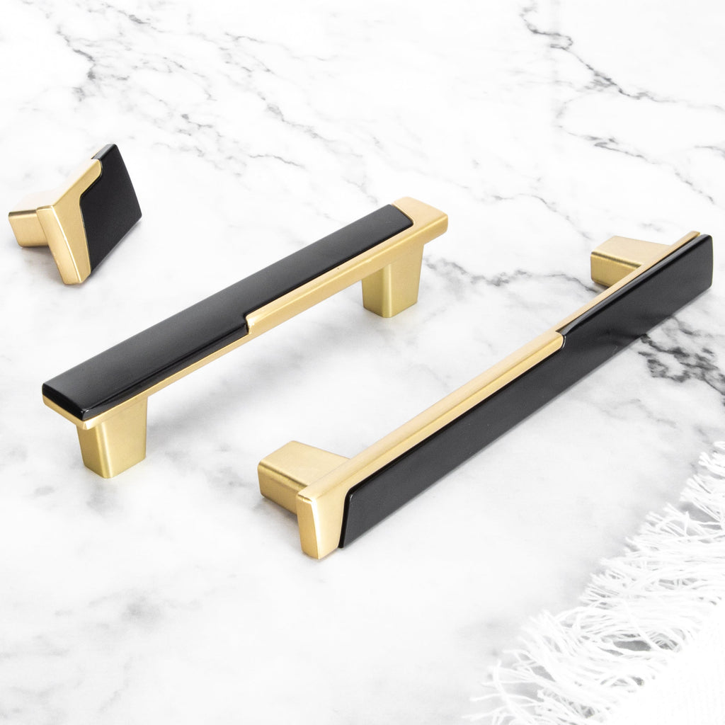 Modern Two-Tone Offset Panel T-Bar Cupboard Handles & Knobs