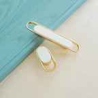 Modern Two-Tone Oval Loop Kitchen Cupboard Handles and Knobs