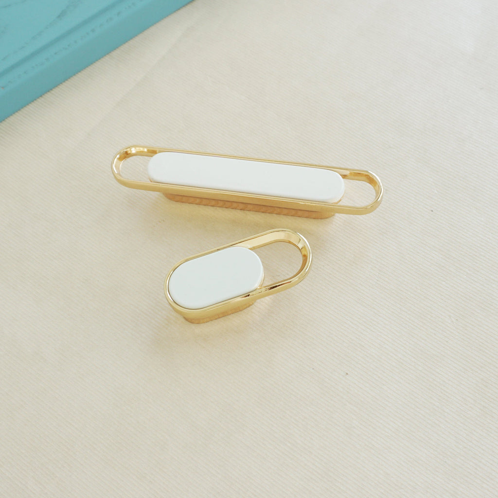 Modern Two-Tone Oval Loop Kitchen Cupboard Handles and Knobs