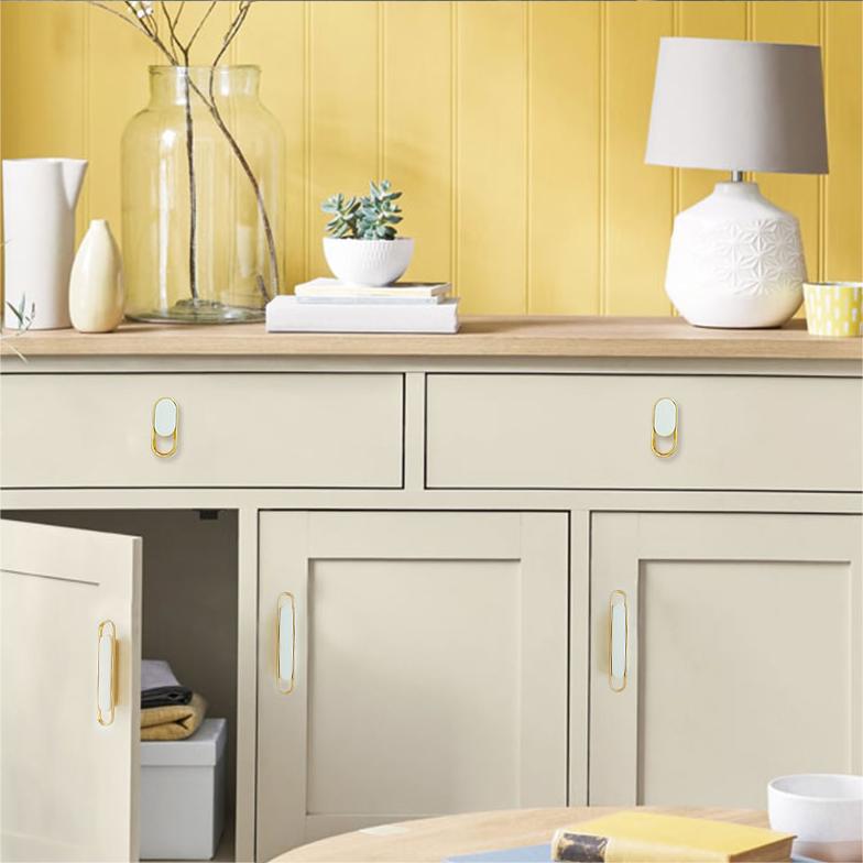 Modern Two-Tone Oval Loop Kitchen Cupboard Handles and Knobs