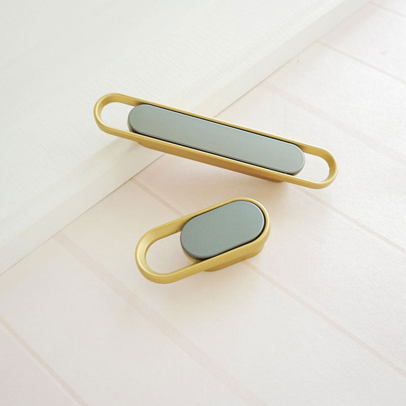 Modern Two-Tone Oval Loop Kitchen Cupboard Handles and Knobs