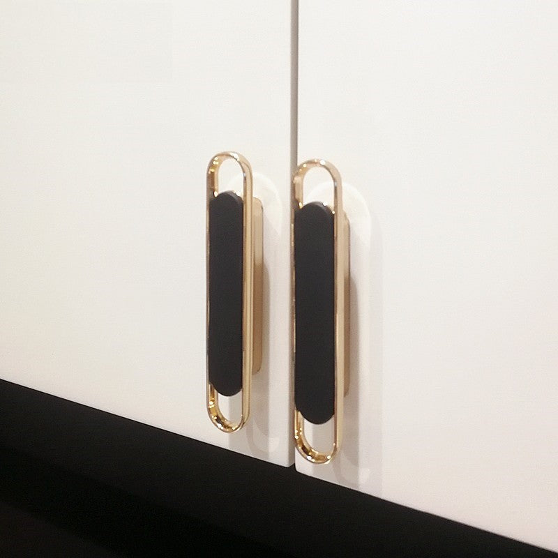 Modern Two-Tone Oval Loop Kitchen Cupboard Handles and Knobs
