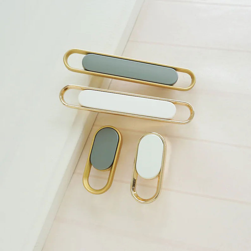 Modern Two-Tone Oval Loop Kitchen Cupboard Handles and Knobs