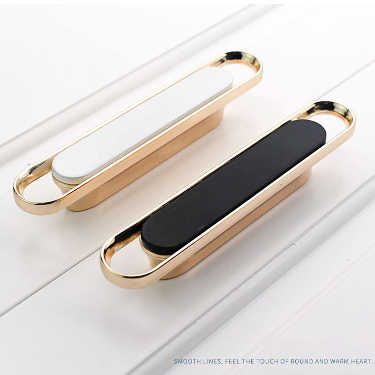 Modern Two-Tone Oval Loop Kitchen Cupboard Handles and Knobs