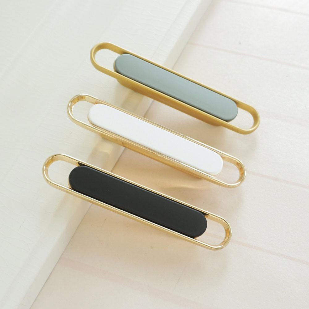 Modern Two-Tone Oval Loop Kitchen Cupboard Handles and Knobs