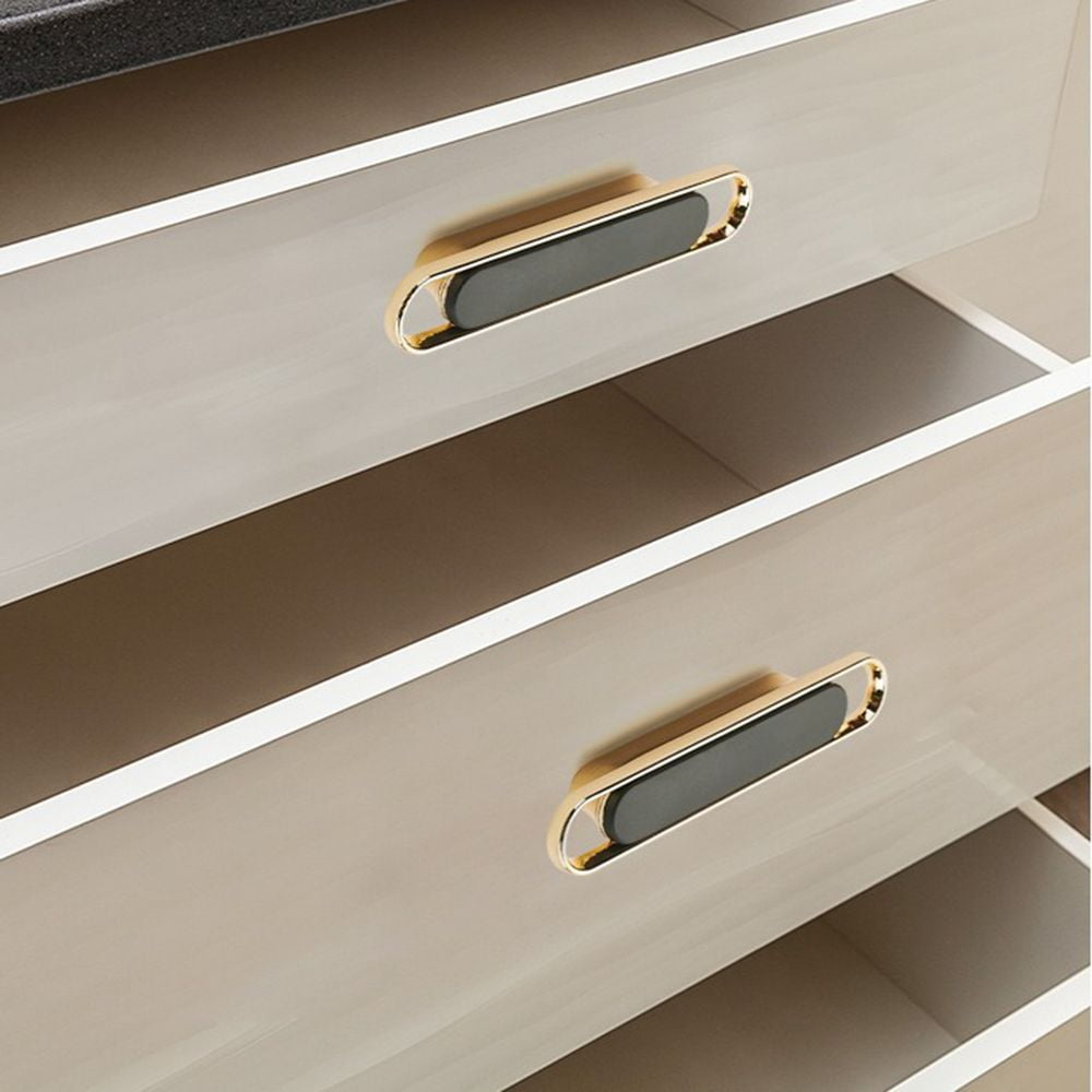 Modern Two-Tone Oval Loop Kitchen Cupboard Handles and Knobs