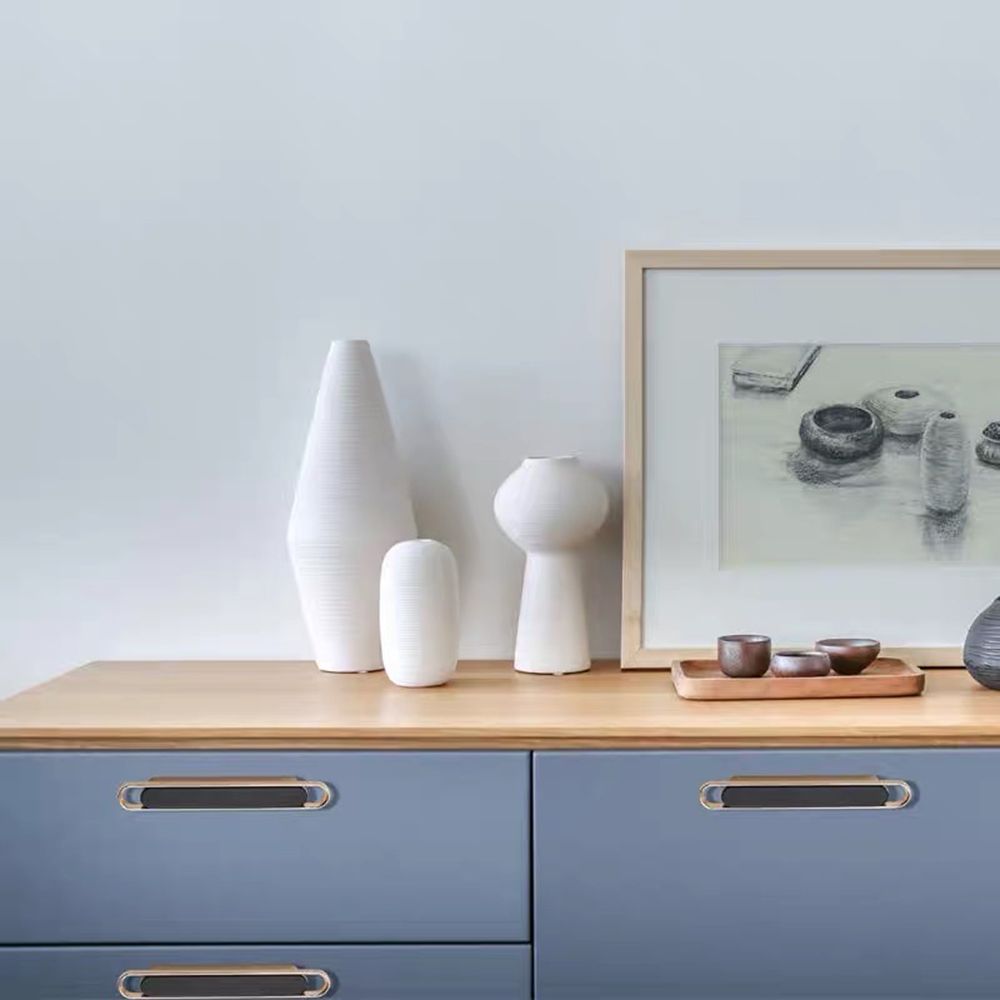 Modern Two-Tone Oval Loop Kitchen Cupboard Handles and Knobs