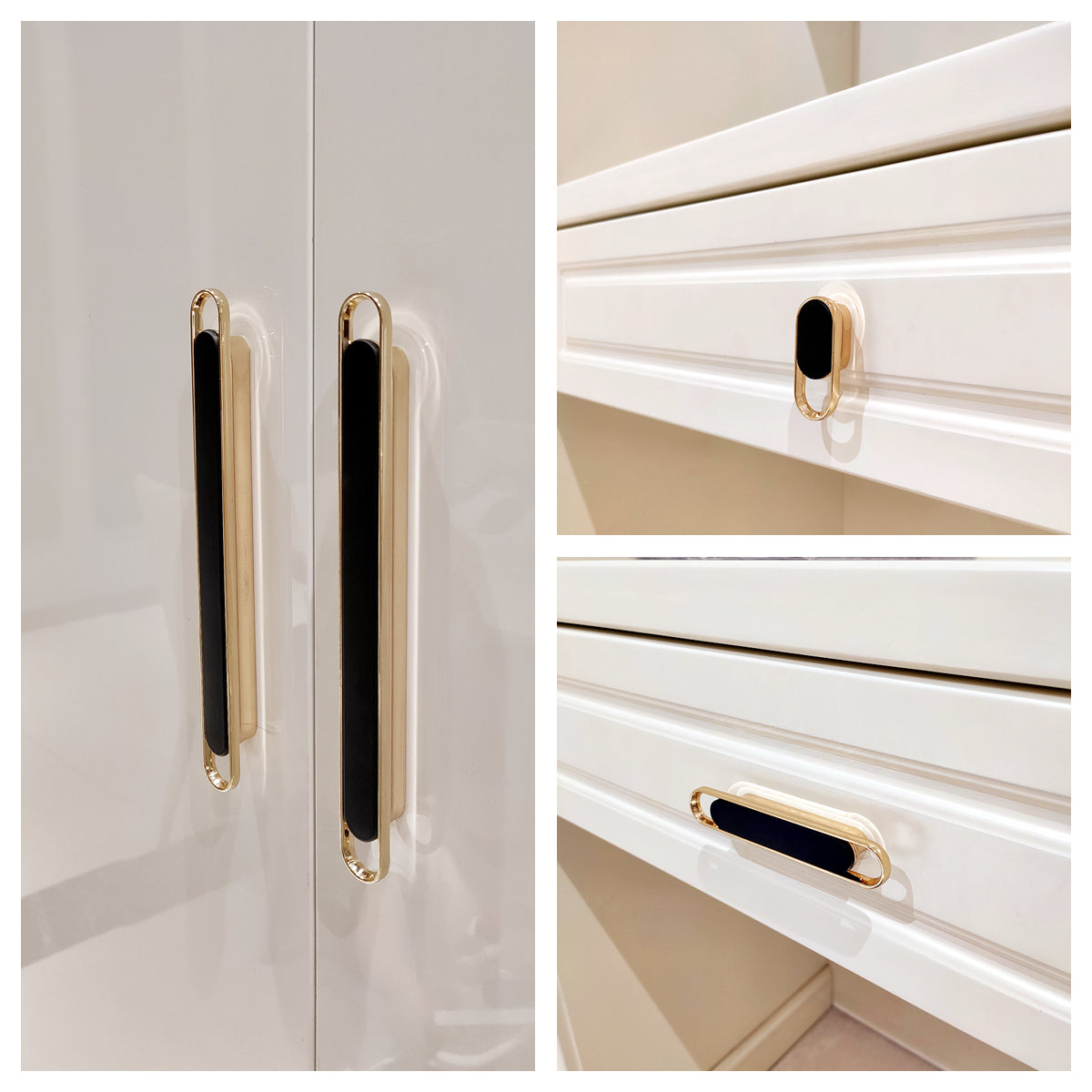 Modern Two-Tone Oval Loop Kitchen Cupboard Handles and Knobs