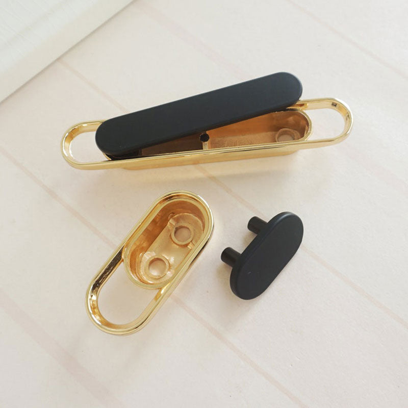 Modern Two-Tone Oval Loop Kitchen Cupboard Handles and Knobs