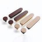 Modern Two-Tone Round-End Wooden Cupboard Handles