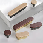 Modern Two-Tone Round-End Wooden Cupboard Handles