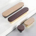 Modern Two-Tone Round-End Wooden Cupboard Handles