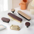 Modern Two-Tone Round-End Wooden Cupboard Handles