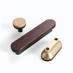 Modern Two-Tone Round-End Wooden Cupboard Handles