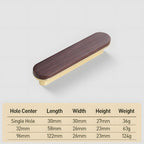 Modern Two-Tone Round-End Wooden Cupboard Handles