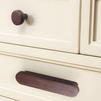 Modern Two-Tone Round-End Wooden Cupboard Handles