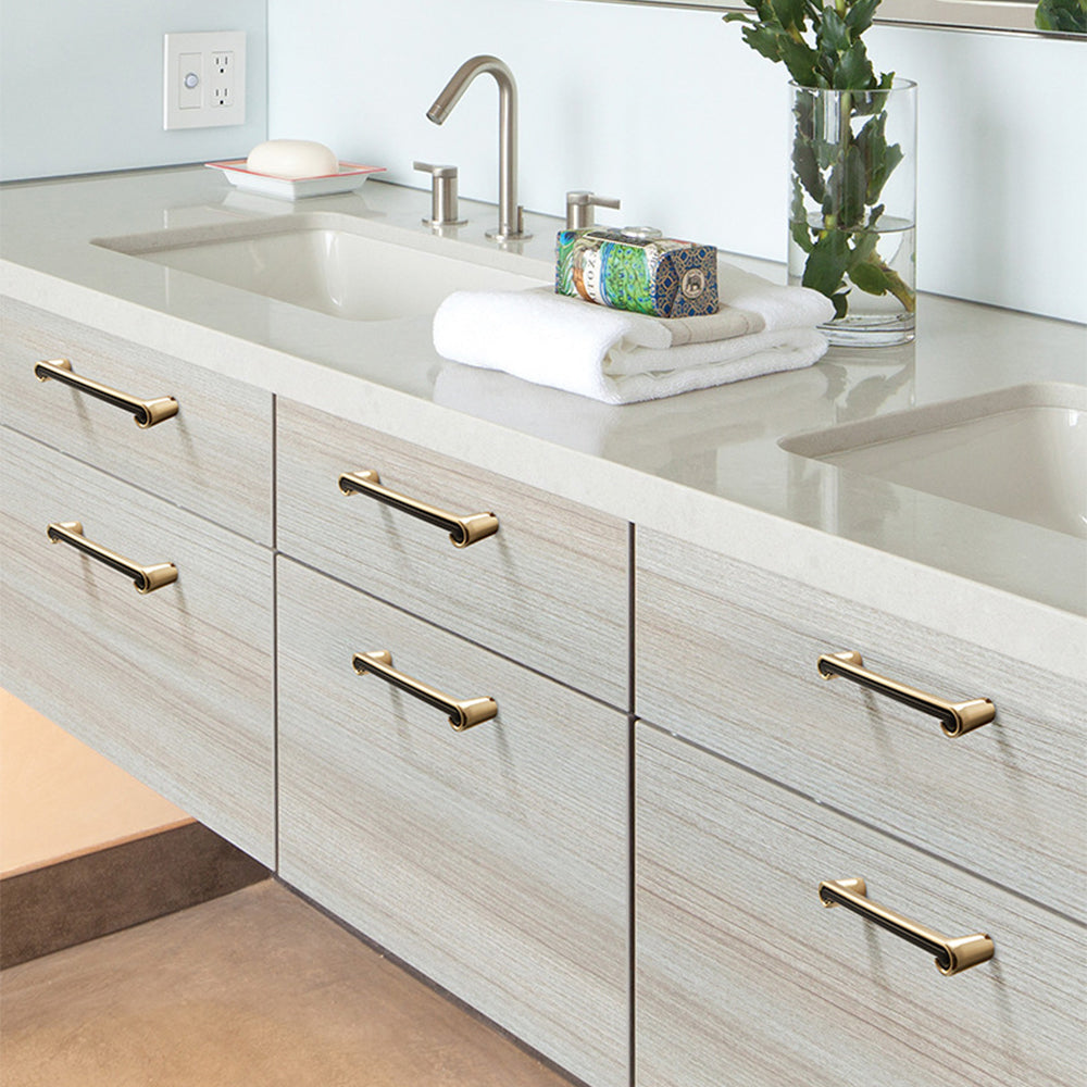 Modern Two-Tone Scroll-End Cupboard Handles and Knobs