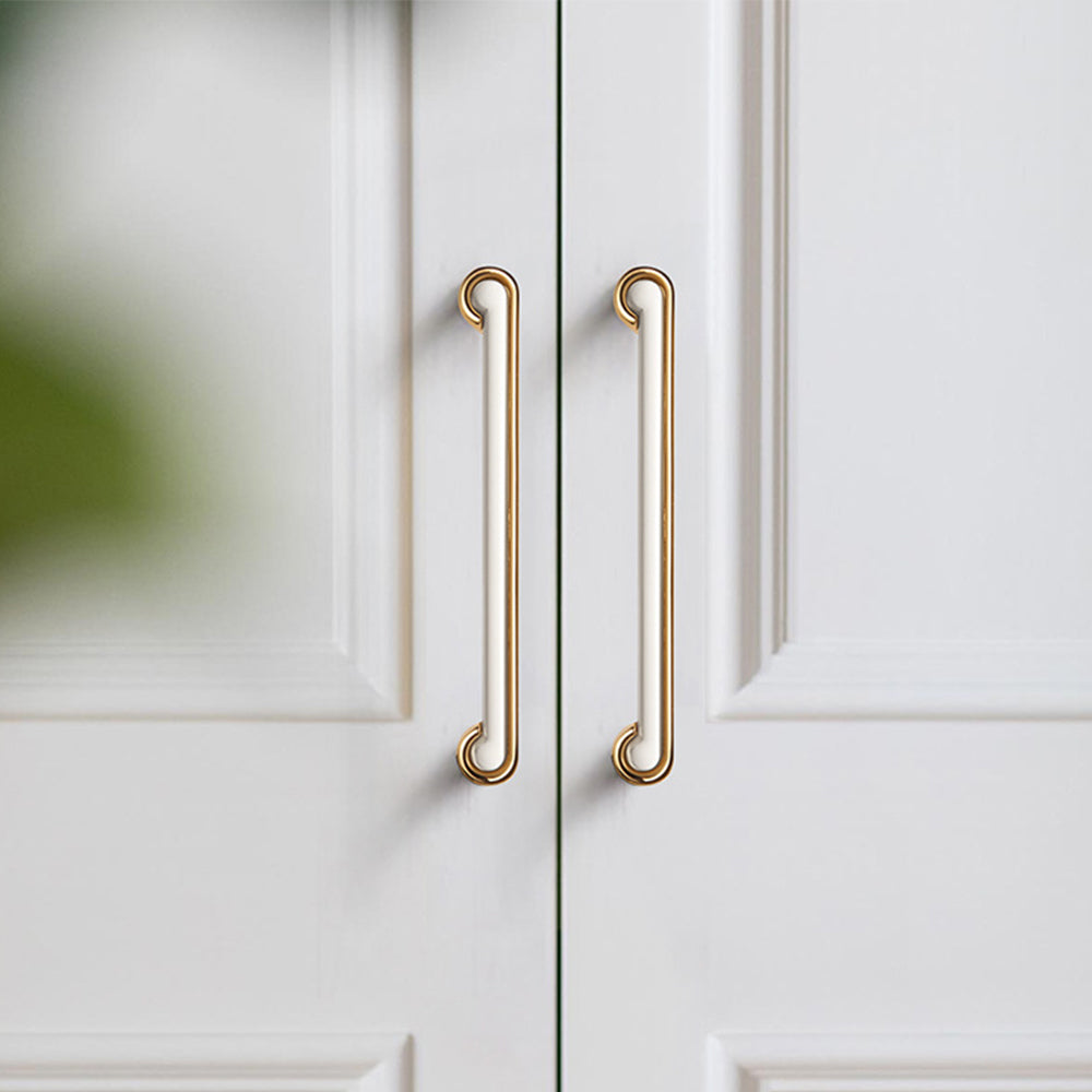 Modern Two-Tone Scroll-End Cupboard Handles and Knobs