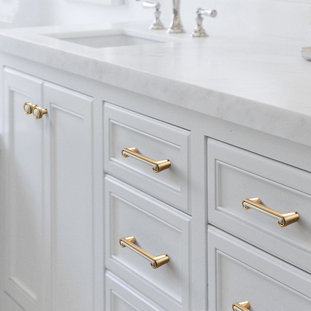 Modern Two-Tone Scroll-End Cupboard Handles and Knobs