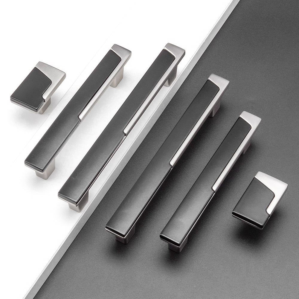 Modern Two-Tone T-Bar Cupboard Handles & Knobs