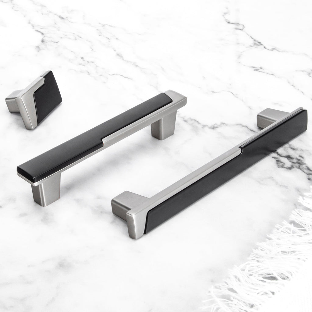 Modern Two-Tone T-Bar Cupboard Handles & Knobs