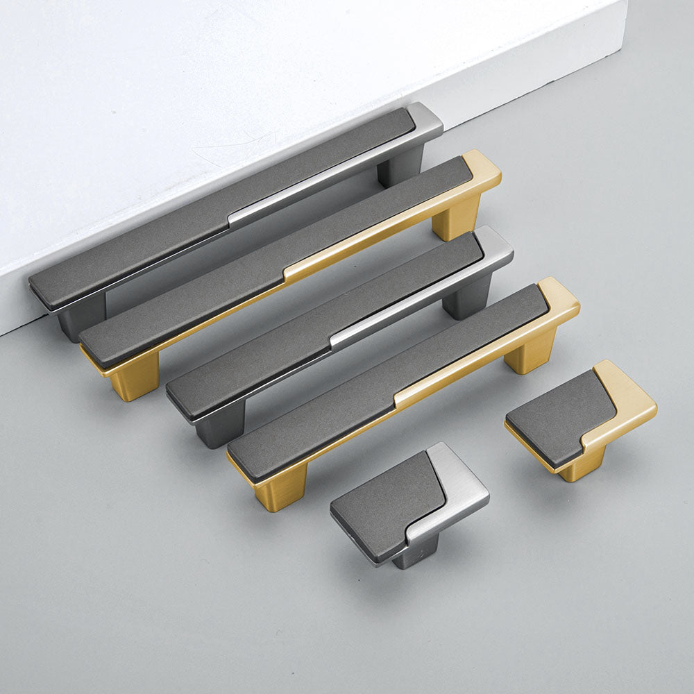 Modern Two-Tone T-Bar Cupboard Handles & Knobs