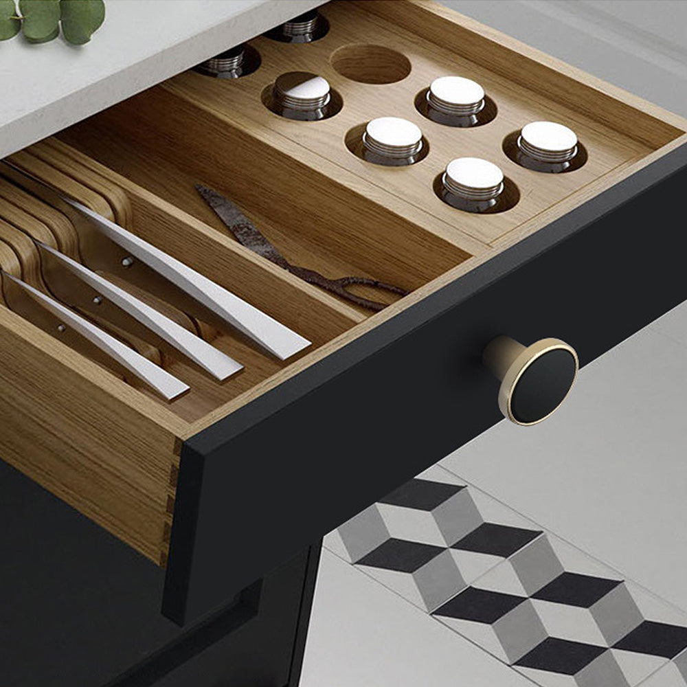 Modern Two-Tone Waisted D Cupboard Handles and Knobs