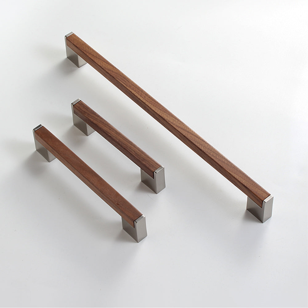 Modern Two-Tone Walnut Bar Kitchen Drawer Handles
