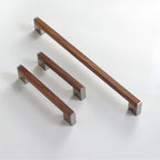 Modern Two-Tone Walnut Bar Kitchen Drawer Handles
