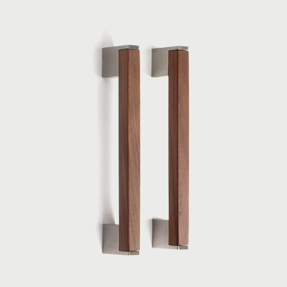 Modern Two-Tone Walnut Bar Kitchen Drawer Handles