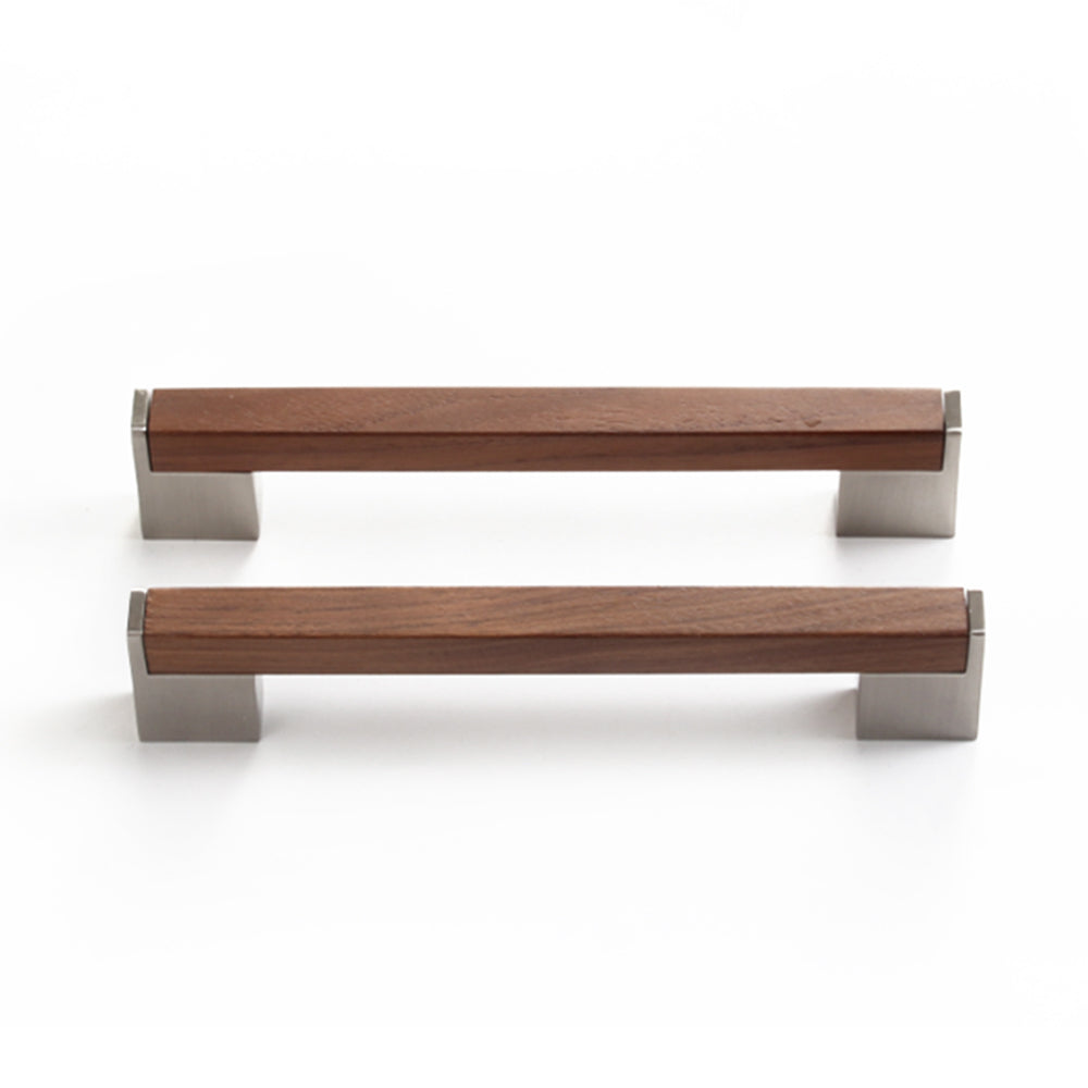 Modern Two-Tone Walnut Bar Kitchen Drawer Handles