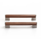 Modern Two-Tone Walnut Bar Kitchen Drawer Handles