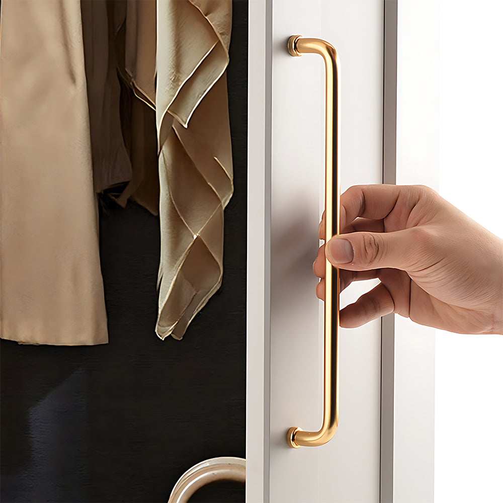 Modern U-Shaped Cupboard Handles in Gold or Black
