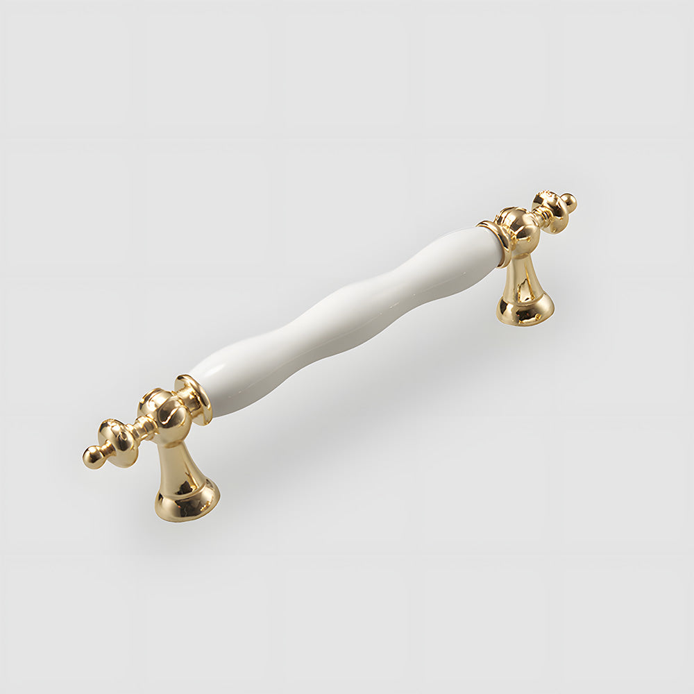 Modern Wavy Ceramic T-Bar Cupboard Handles & Knobs