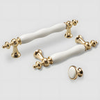 Modern Wavy Ceramic T-Bar Cupboard Handles & Knobs