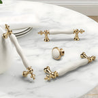 Modern Wavy Ceramic T-Bar Cupboard Handles & Knobs