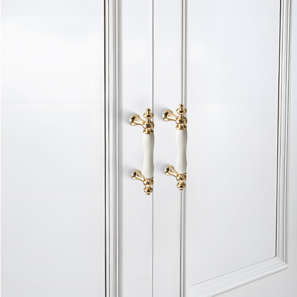 Modern Wavy Ceramic T-Bar Cupboard Handles & Knobs