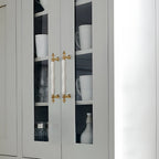 Modern Wavy Ceramic T-Bar Cupboard Handles & Knobs