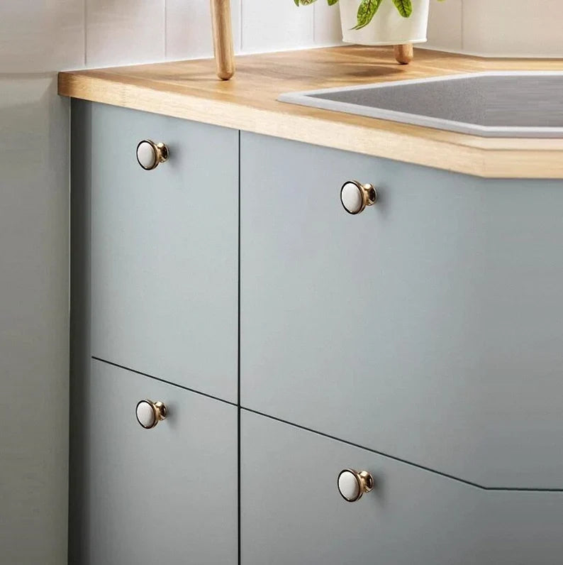 Modern Wavy Ceramic T-Bar Cupboard Handles & Knobs