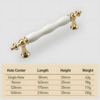 Modern Wavy Ceramic T-Bar Cupboard Handles & Knobs