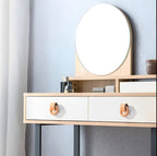 Modern Wood and Leather Ring Drawer Knobs