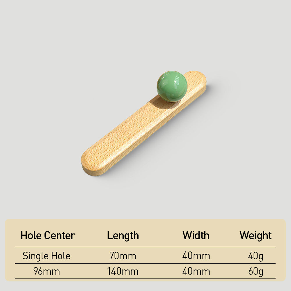Modern Wooden Cupboard Handles with Ball Knobs