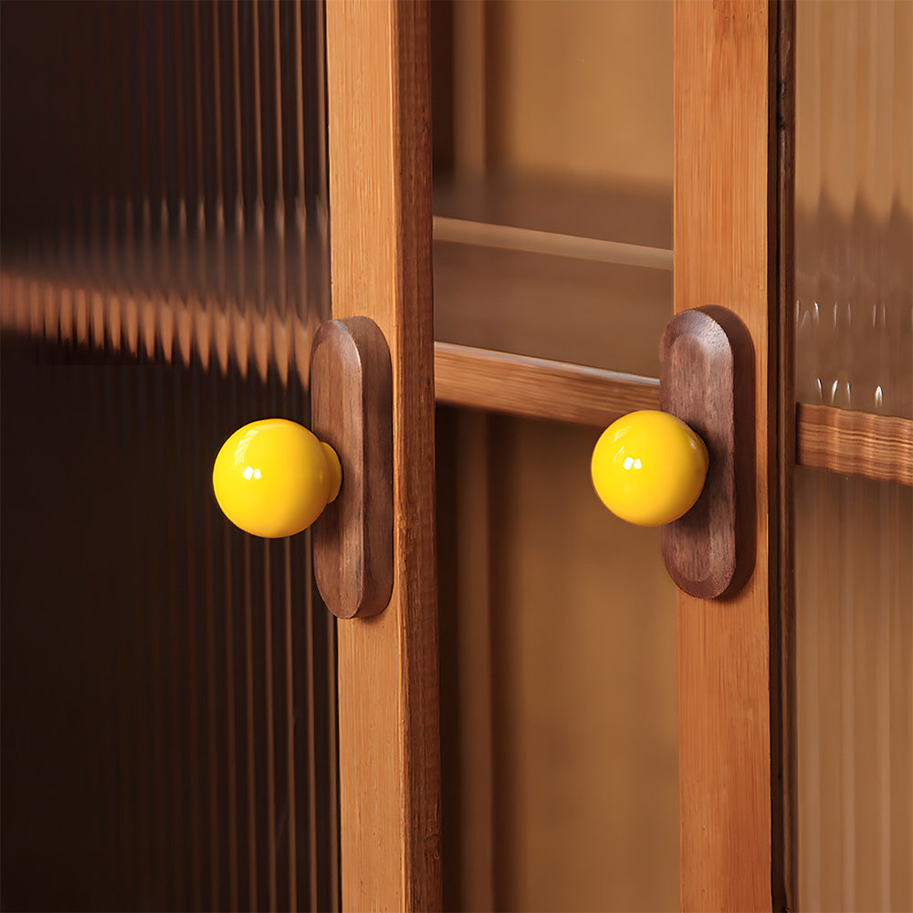 Modern Wooden Cupboard Handles with Ball Knobs