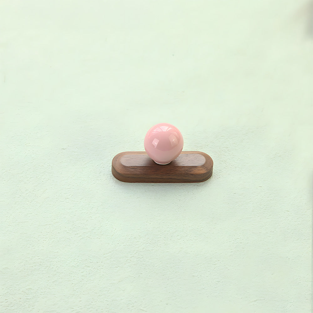 Modern Wooden Cupboard Handles with Ball Knobs