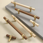 Modern Wooden T-Bar Cupboard Handles