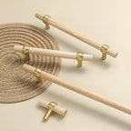 Modern Wooden T-Bar Cupboard Handles